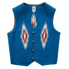 画像1: オルテガ ベスト 38・アメリカ チマヨ 100%ウール手織り/CHIMAYO ORTEGA'S HAND WOVEN 100% ALL WOOL VEST (1)