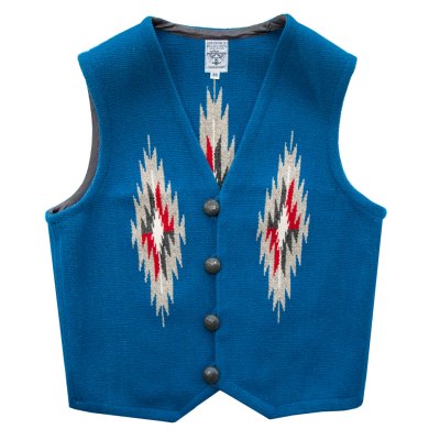 画像1: オルテガ ベスト 38・アメリカ チマヨ 100%ウール手織り/CHIMAYO ORTEGA'S HAND WOVEN 100% ALL WOOL VEST