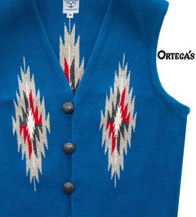 画像2: オルテガ ベスト 38・アメリカ チマヨ 100%ウール手織り/CHIMAYO ORTEGA'S HAND WOVEN 100% ALL WOOL VEST