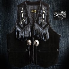 画像1: スカリー ウエスタン レザー フリンジ ベスト（ブラック）/Scully Western Leather Fringe Vest (1)