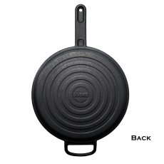 画像3: ロッジ 12インチ キャスト アイアン グリドル 多用途 鋳鉄 フライパン 補助ハンドル付き /Lodge 12Inch Cast Iron Griddle Cookware Black (3)