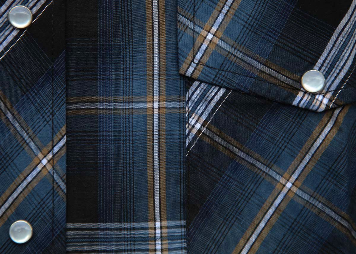 画像2: ローパー ウエスタンシャツ ミッドナイトブループラッド（長袖）大きいサイズ L（身幅約62cm）/Roper Long Sleeve Western Shirt(Midnight Blue) (2)