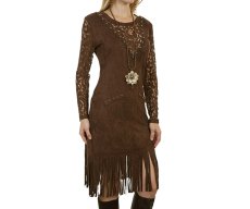 画像4: スカリー クラシック フリンジ ドレス ワンピース （チョコレート）S/Scully Classic Fringe Dress (Women's) (4)