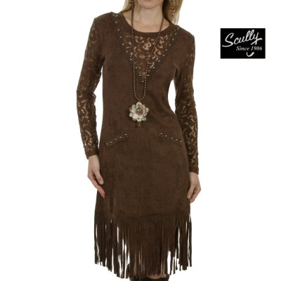 画像1: スカリー クラシック フリンジ ドレス ワンピース （チョコレート）S/Scully Classic Fringe Dress (Women's)