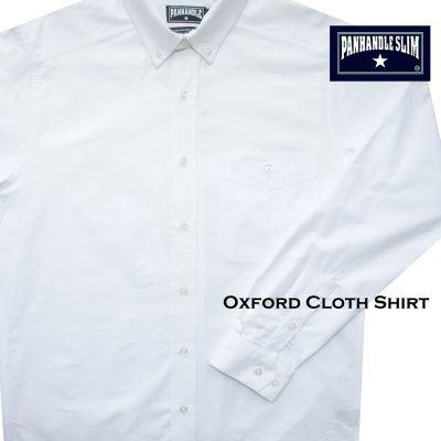 画像1: パンハンドルスリム オックスフォード シャツ（ホワイト・無地/長袖）/Panhandle Slim Oxford Cloth Shirt