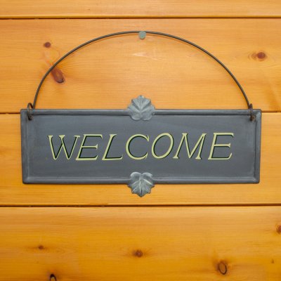 画像1: ウエルカム ガーデン メタル サイン アンティーク・ビンテージ カントリー サイン /WELCOME Metal Sign