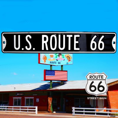 画像1: ルート66 ストリート サイン 80cm/Route 66 Sign