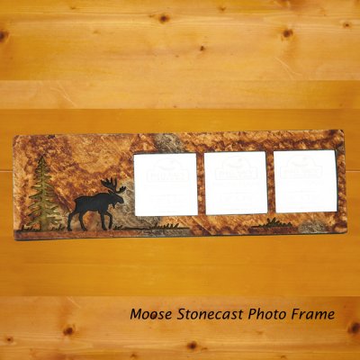 画像1: ムース フォレスト ストーンキャスト フォトフレーム（3フォト 写真立て・壁掛け）/Moose Photo Frame