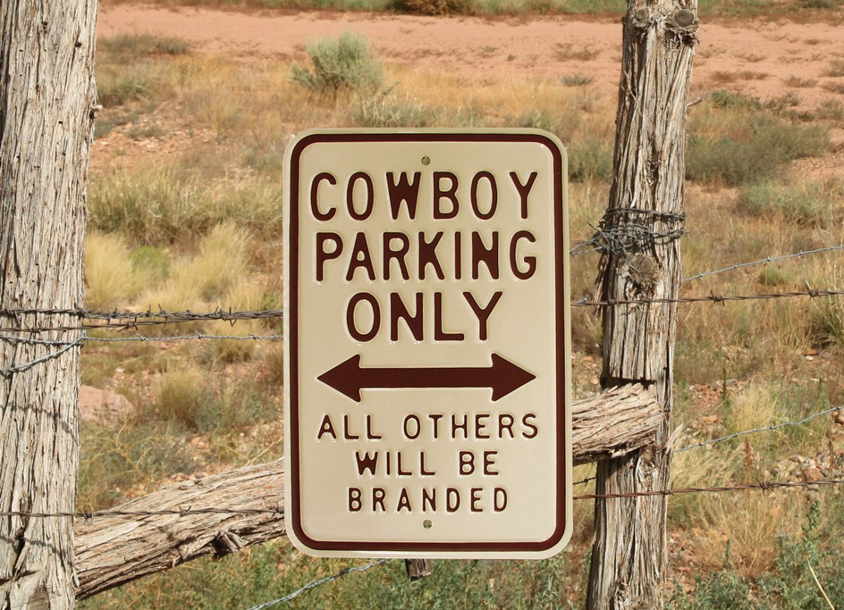 画像2: ウエスタン メタルサイン カウボーイ パーキング オンリー（クリーム）/Metal Sign (2)