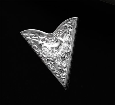 画像2: ウエスタン カラーチップ クリスタル サドル 鞍 シルバー/Collar Tips w/Saddle Silver