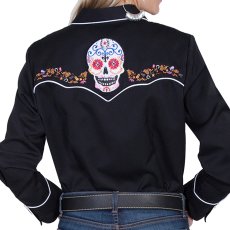 画像4: スカリー 刺繍 ウエスタン シャツ（長袖/シュガー スカル）XS/Scully Long Sleeve Western Shirt(Women's) (4)