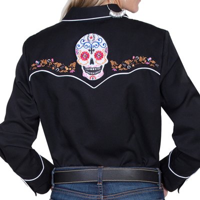 画像3: スカリー 刺繍 ウエスタン シャツ（長袖/シュガー スカル）XS/Scully Long Sleeve Western Shirt(Women's)