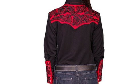 画像2: スカリー 刺繍 ウエスタン シャツ（長袖/ブラック・トマト）S/Scully Long Sleeve Western Shirt(Women's)