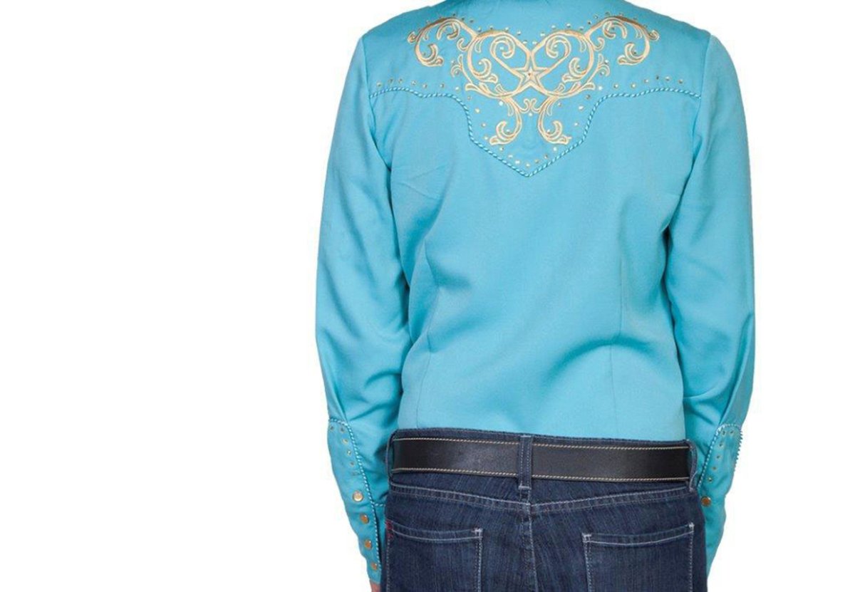 画像2: スカリー 刺繍 ウエスタン シャツ(長袖/ターコイズ・スター)/Scully Long Sleeve Western Shirt(Women's) (2)