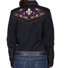 画像2: スカリー 刺繍 フローラル カウガールシャツ（長袖/ブラック）XS/Scully Long Sleeve Western Shirt(Women's) (2)
