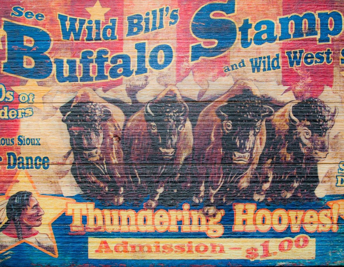 画像3: ウエスタン ウッドサイン バッファロー スタンピード ワイルドウエスト ショー/Wood Sign (3)