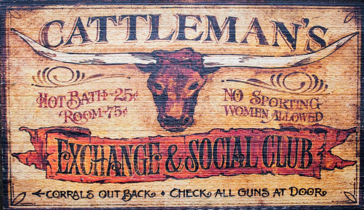 画像2: ウエスタン ウッドサイン ロングホーン/Wood Sign (2)