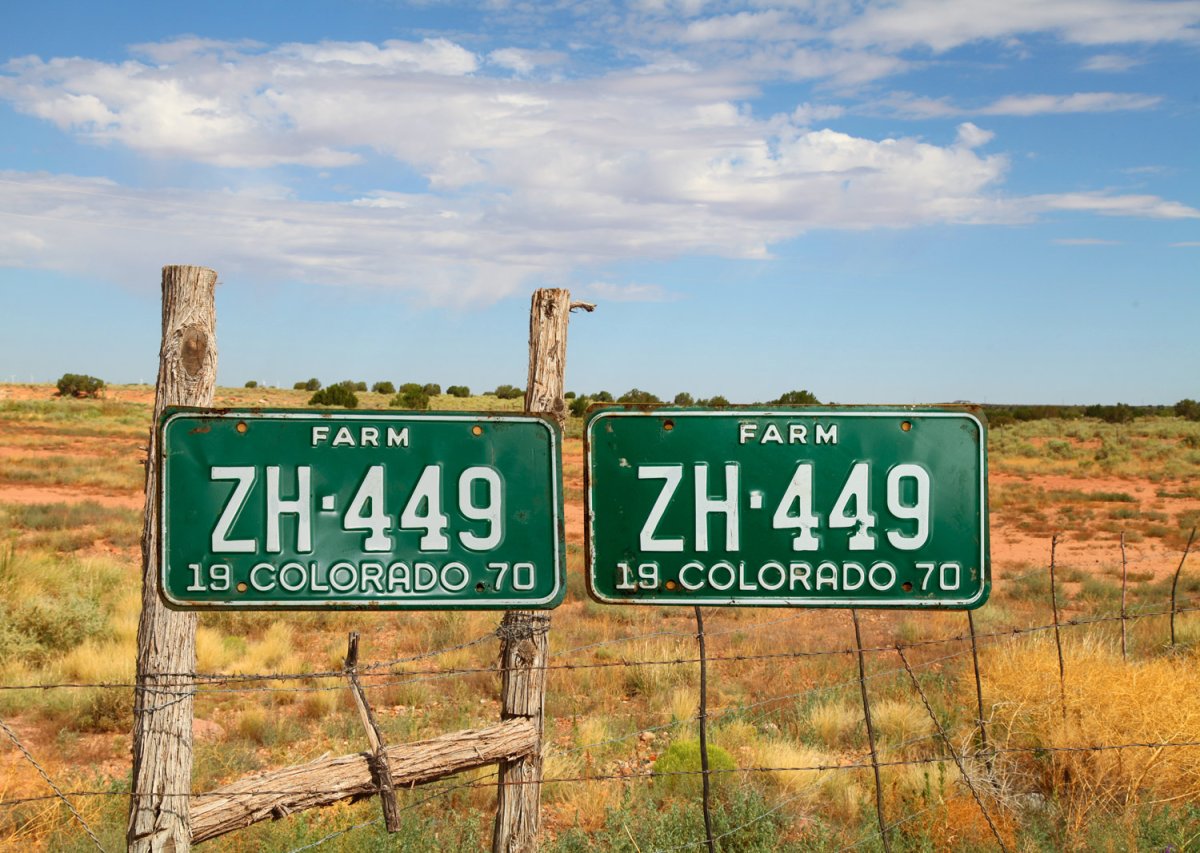 画像2: アメリカ 1970 コロラド州 ファーム ナンバープレート・カーライセンスプレート 同番2枚セット/Colorado License Plates FARM 1970 (2)
