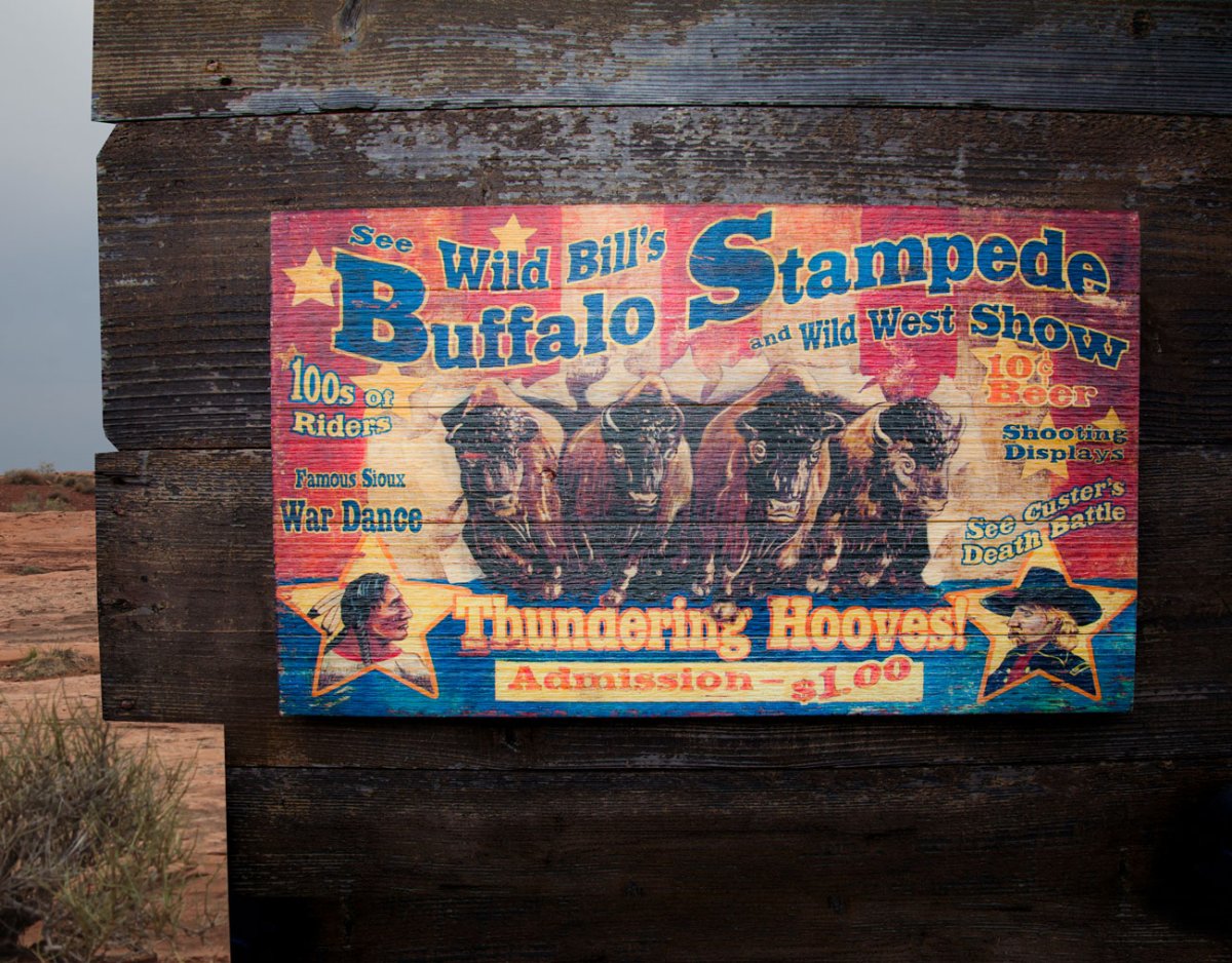 画像2: ウエスタン ウッドサイン バッファロー スタンピード ワイルドウエスト ショー/Wood Sign (2)