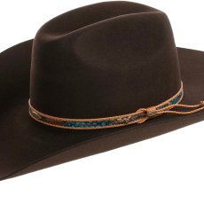 画像2: ベイリー レザー＆フェザーバンド カウボーイ ハット（チョコレート）58cm〜59cm/Bailey Hat 2X Wool Cheyenne Crown (2)