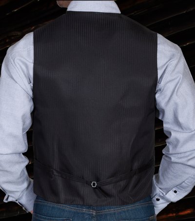 画像2: スカリー オールドウエスト ダブル ピンストライプ ベスト（ブラック・ホワイト）/Scully Old West Pinstripe Vest (Black/White)