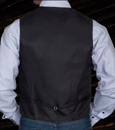 画像2: スカリー オールドウエスト ダブル ピンストライプ ベスト（ブラック・ホワイト）/Scully Old West Pinstripe Vest (Black/White) (2)