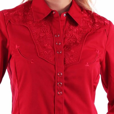 画像3: スカリー 刺繍 ウエスタン シャツ（長袖/スカーレット）S/Scully Long Sleeve Western Shirt(Women's)