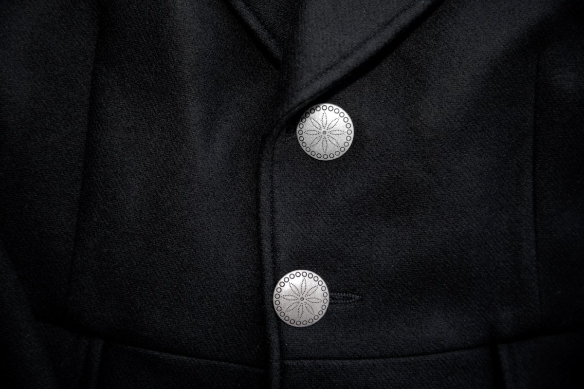 画像3: ワーメーカー 100%ウール フロック コート（ブラック）40/Wah Maker 100%Wool Frock Coat(Black) (3)