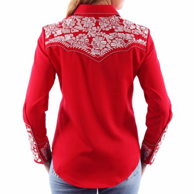 画像2: スカリー 刺繍 ウエスタン シャツ（長袖/レッド・ホワイト）S/Scully Long Sleeve Western Shirt(Women's)