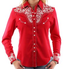 画像4: スカリー 刺繍 ウエスタン シャツ（長袖/ライトグレー・シルバー）S/Scully Long Sleeve Western Shirt(Women's) (4)