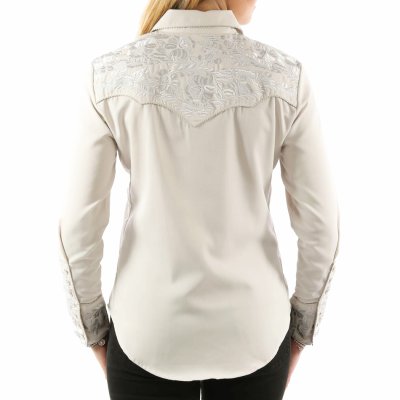 画像3: スカリー 刺繍 ウエスタン シャツ（長袖/ライトグレー・シルバー）S/Scully Long Sleeve Western Shirt(Women's)