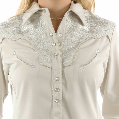 画像2: スカリー 刺繍 ウエスタン シャツ（長袖/ライトグレー・シルバー）S/Scully Long Sleeve Western Shirt(Women's)