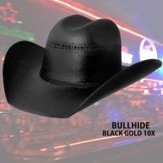画像1: ブルハイド ウエスタン カウボーイ ストローハット ブラックゴールド10X（オールドウエスト・ブラック）/Bullhide Straw Cowboy Hat Black Gold 10X(Black) (1)