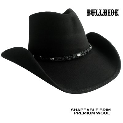 画像1: ブルハイド ウール カウボーイ ハット ワイルド ホース（ブラック）/Bullhide Cowboy Hat Wild Horse(Black)