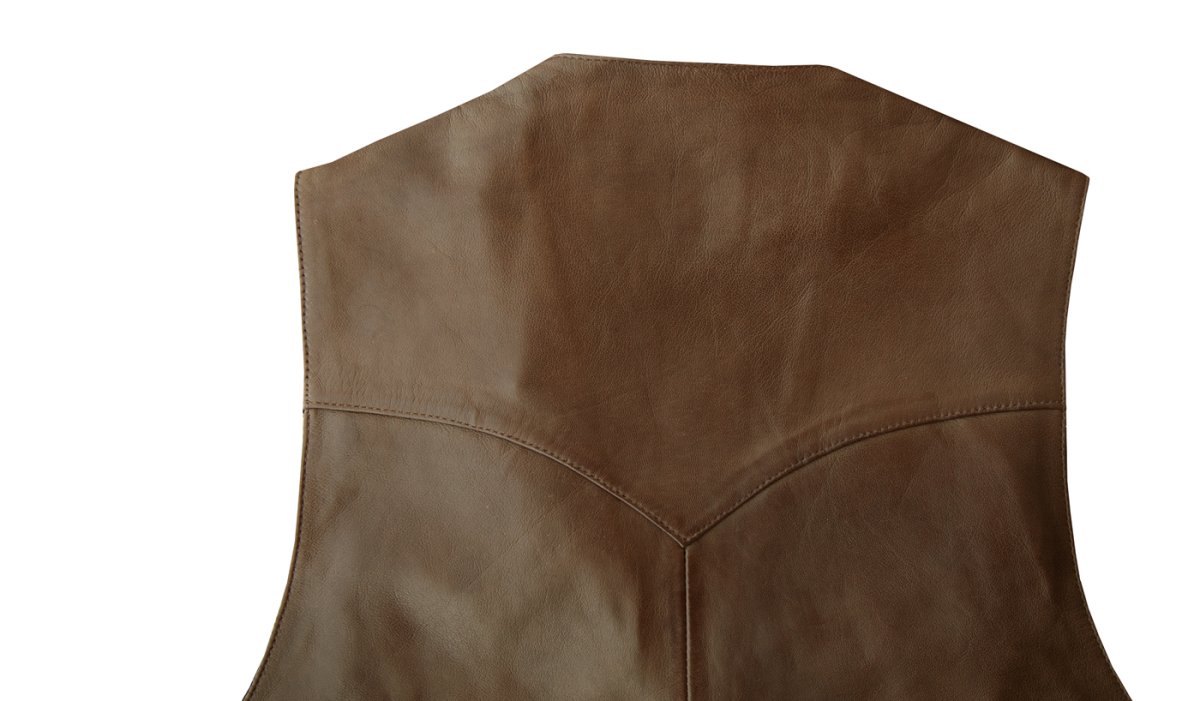 画像3: スカリー ウエスタン レザー ベスト（チョコレートブラウン/ブラウン）/Scully Western Lamb Leather Vest(Chocolate/Brown) (3)