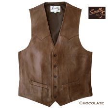 画像4: スカリー ウエスタン レザー ベスト（チョコレートブラウン/ブラウン）/Scully Western Lamb Leather Vest(Chocolate/Brown) (4)