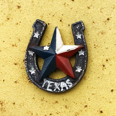 画像1: マグネット テキサス 州旗 ローンスター 蹄鉄/Magnet TEXAS Lone Star Horseshoe