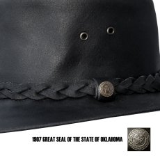 画像3: ブルハイド レザー ハット（ブラック）大きいサイズもあり/Bullhide Genuine Leather Hat CESSNOCK(Black) (3)
