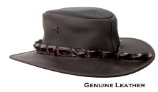 画像3: クロコダイルレザー＆ティース ハットバンド レザーハット（ブラウン）XL/Crocodile Skin &Teeth Hatband Genuine Leather Hat(Brown) (3)