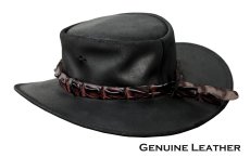 画像3: クロコダイルレザー＆ティース ハットバンド レザーハット（ブラック）OS/Crocodile Skin &Teeth Hatband Genuine Leather Hat(Black) (3)