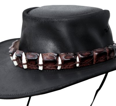 画像2: クロコダイルレザー＆ティース ハットバンド レザーハット（ブラック）OS/Crocodile Skin &Teeth Hatband Genuine Leather Hat(Black)