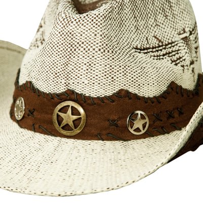 画像2: サンダーバード スター シェイパブルブリム ウエスタン カウボーイ ストローハット(ナチュラル・ブラウン）/Twister Thunderbird Star Straw Cowboy Hat(Natural)