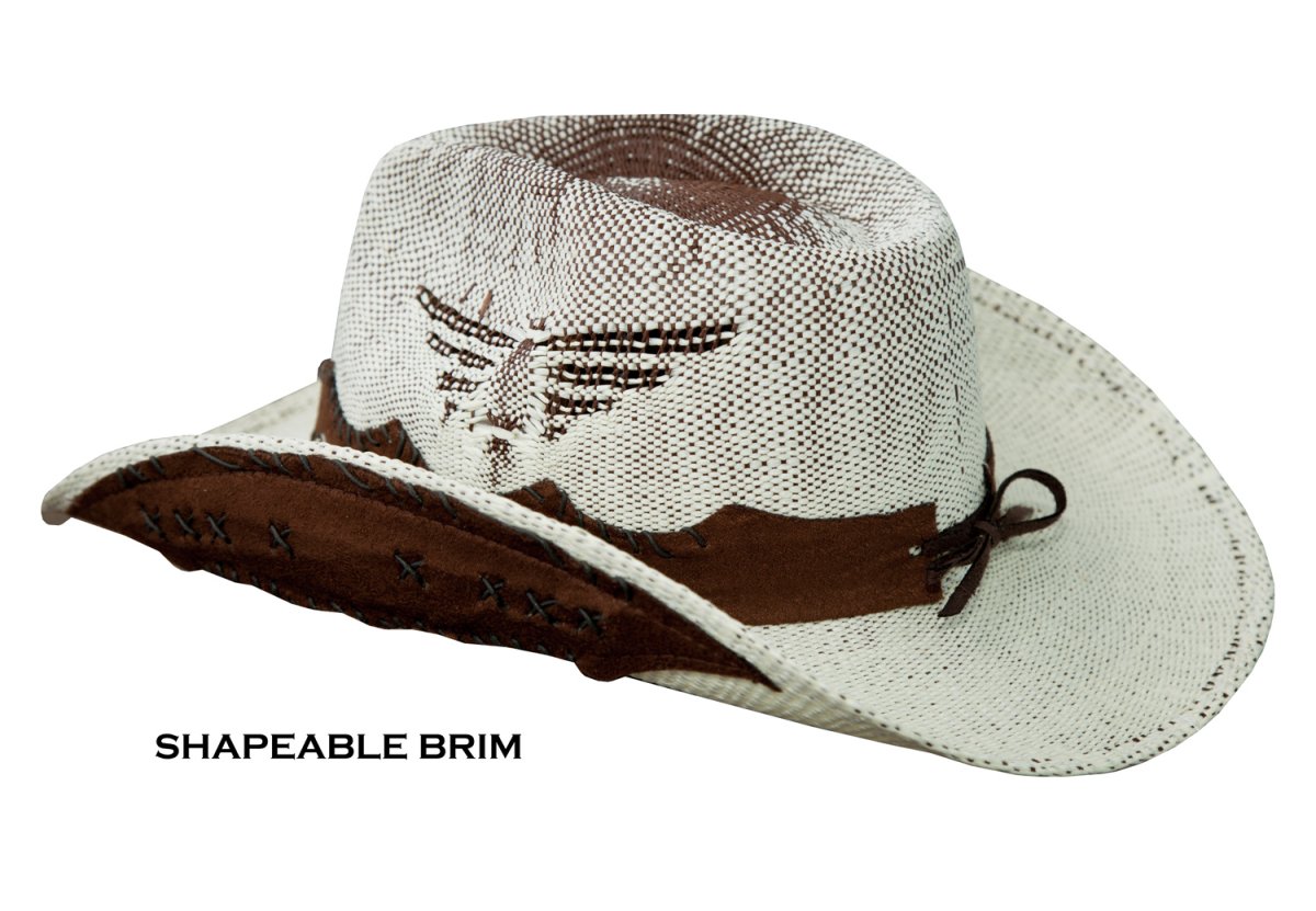 画像3: サンダーバード スター シェイパブルブリム ウエスタン カウボーイ ストローハット(ナチュラル・ブラウン)/Twister Thunderbird Star Straw Cowboy Hat(Natural) (3)