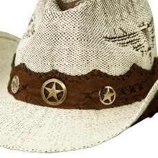 画像2: サンダーバード スター シェイパブルブリム ウエスタン カウボーイ ストローハット(ナチュラル・ブラウン）/Twister Thunderbird Star Straw Cowboy Hat(Natural) (2)