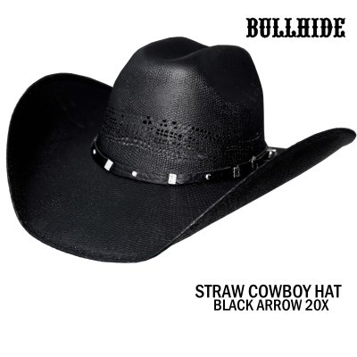 画像1: ブルハイド ウエスタン ストロー カウボーイ ハット ブラックアロー20X（ブラック）大きいサイズもあり/Bullhide Straw Cowboy Hat Black Arrow 20X(Black)