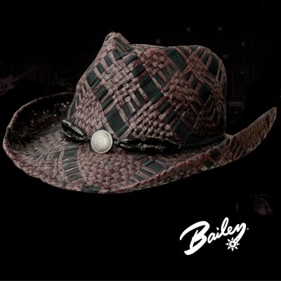 画像1: ベイリー ウエスタン ストローハット（ブラック・ブラウン）【訳あり商品-SDGs】/Bailey Straw Cowboy Hat(Black)