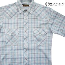 画像1: ローパー スナップフロント ウエスタン シャツ（アクア/半袖）/Roper Short Sleeve Plaid Western Shirt(Aqua) (1)
