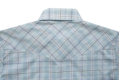 画像2: ローパー スナップフロント ウエスタン シャツ（アクア/半袖）/Roper Short Sleeve Plaid Western Shirt(Aqua)