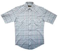 画像4: ローパー スナップフロント ウエスタン シャツ（アクア/半袖）/Roper Short Sleeve Plaid Western Shirt(Aqua) (4)