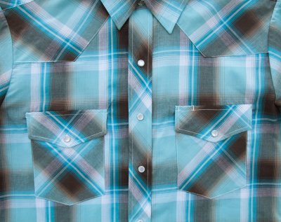 画像2: ローパー スナップフロント ウエスタン シャツ（ターコイズ・ブラウン/半袖）/Roper Short Sleeve Western Shirt(Turquoise/Brown)